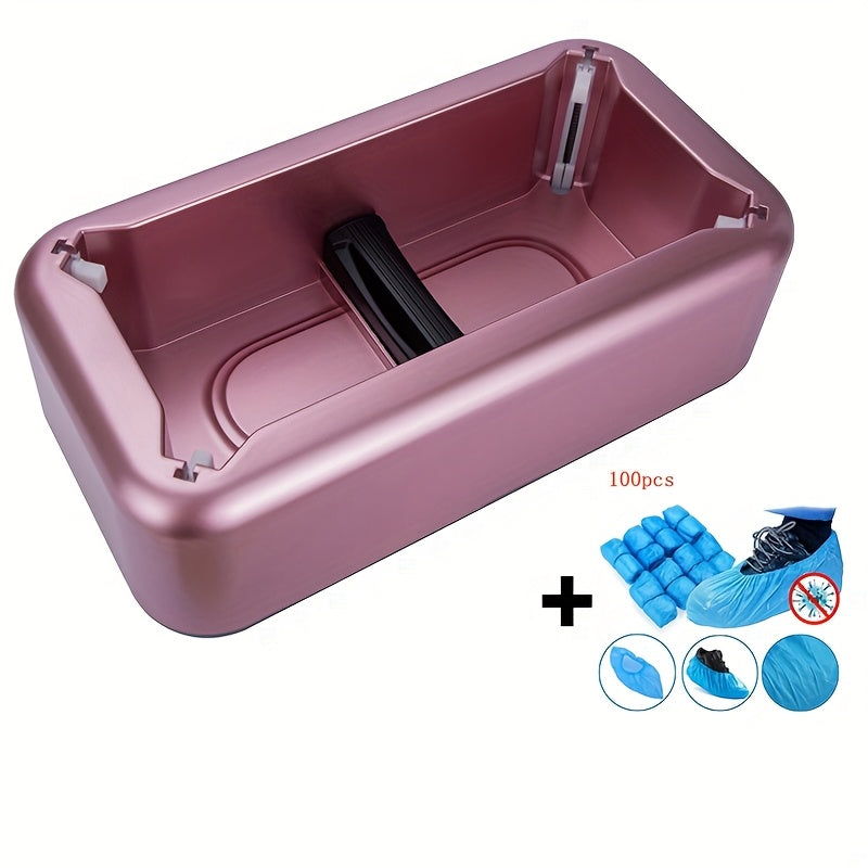 Automatic Shoe Cover Dispenser Plastic Carbon Fiber ABS Steel Frame Gold Finish