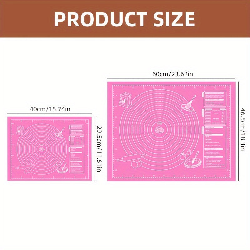 Non-Stick Baking Mat with Measurements Reusable Dough Rolling Pad for Cookies Pastry