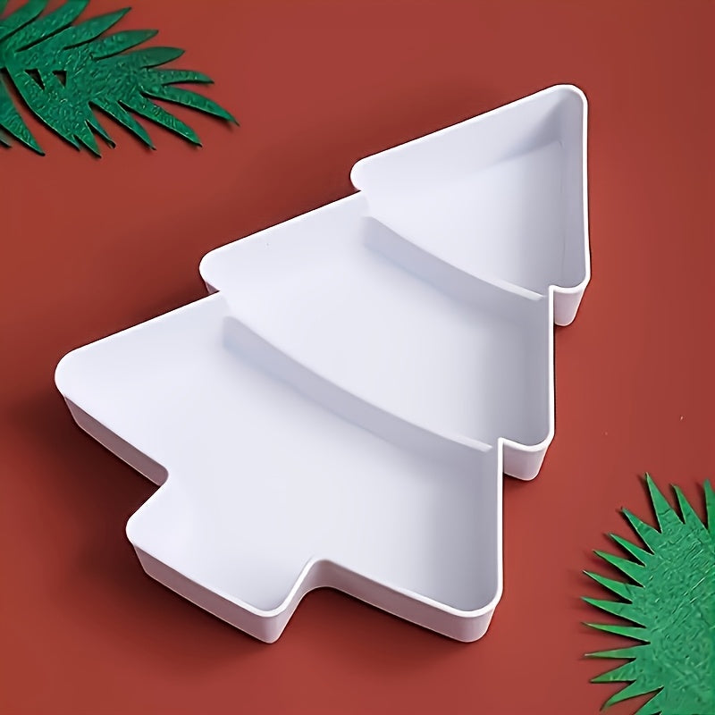 Christmas Tree Shaped Plastic Party Trays for Appetizers Candy Salad Dessert Nuts Pack of Multiple