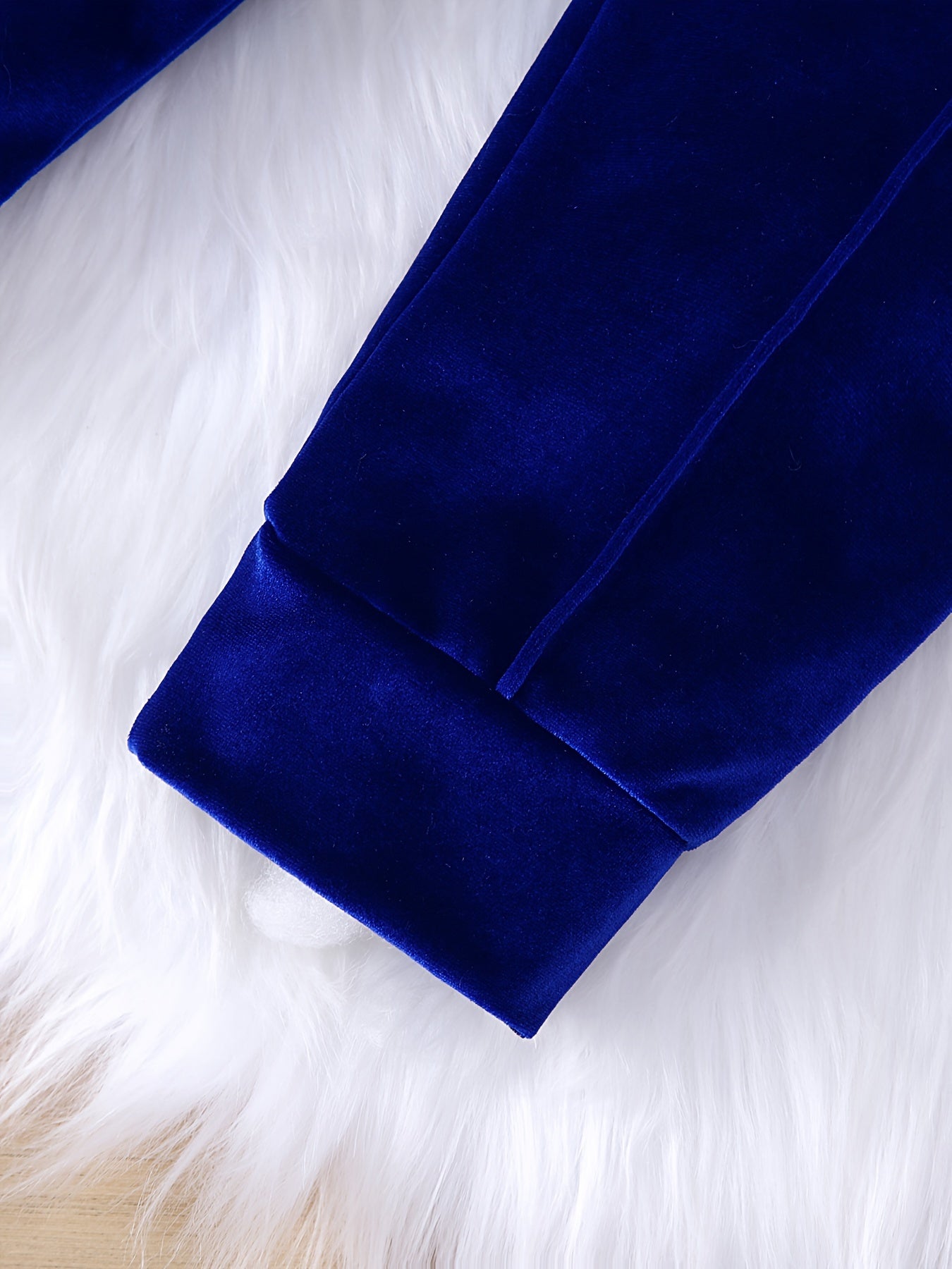 Girls Velvet Suit with Beaded Zipper Hooded Jacket and Trousers for Spring and Fall Outdoor Casual