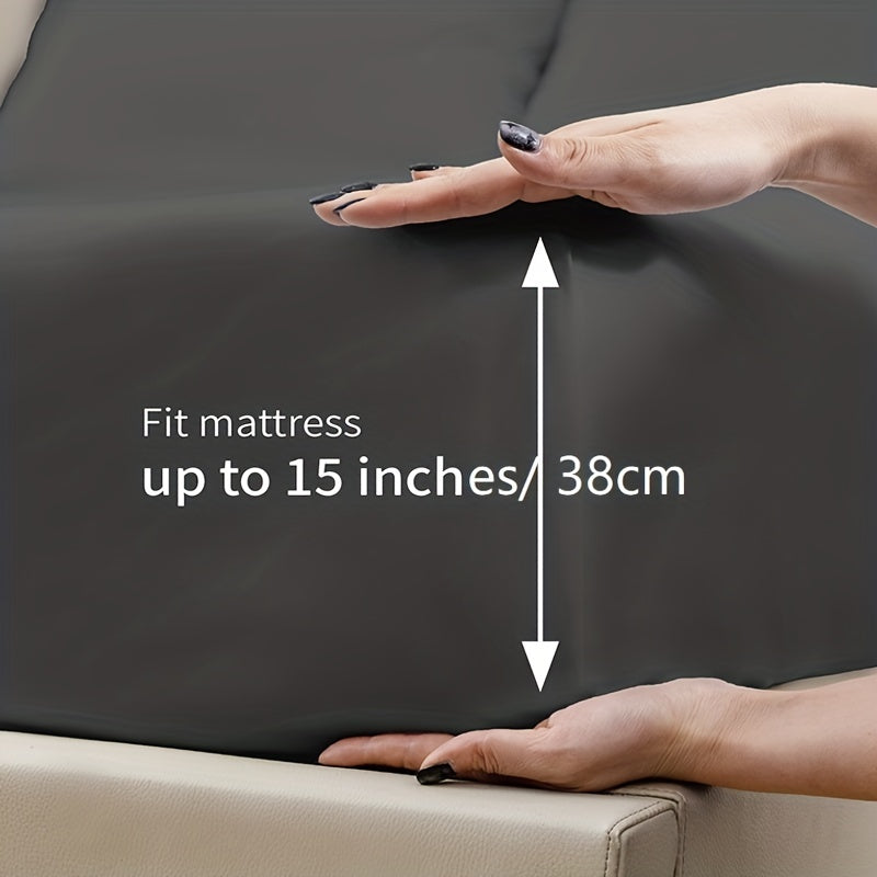 Cooling Bedding Set for Hot Sleepers 3/4 Piece Sheets Pillowcases Dark Grey Queen King Twin Full California King