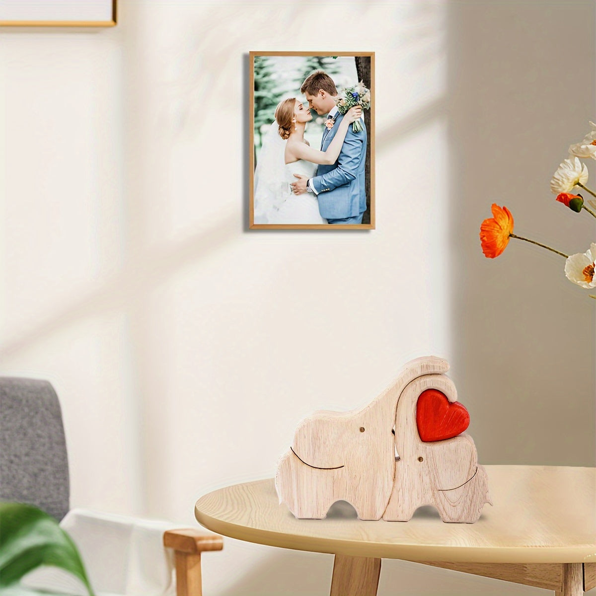 Деревянная головоломка-слон для семьи, красиво выполненное настольное украшение, идеально подходящее в качестве подарка на свадьбу, Рождество, День благодарения или День святого Валентина.