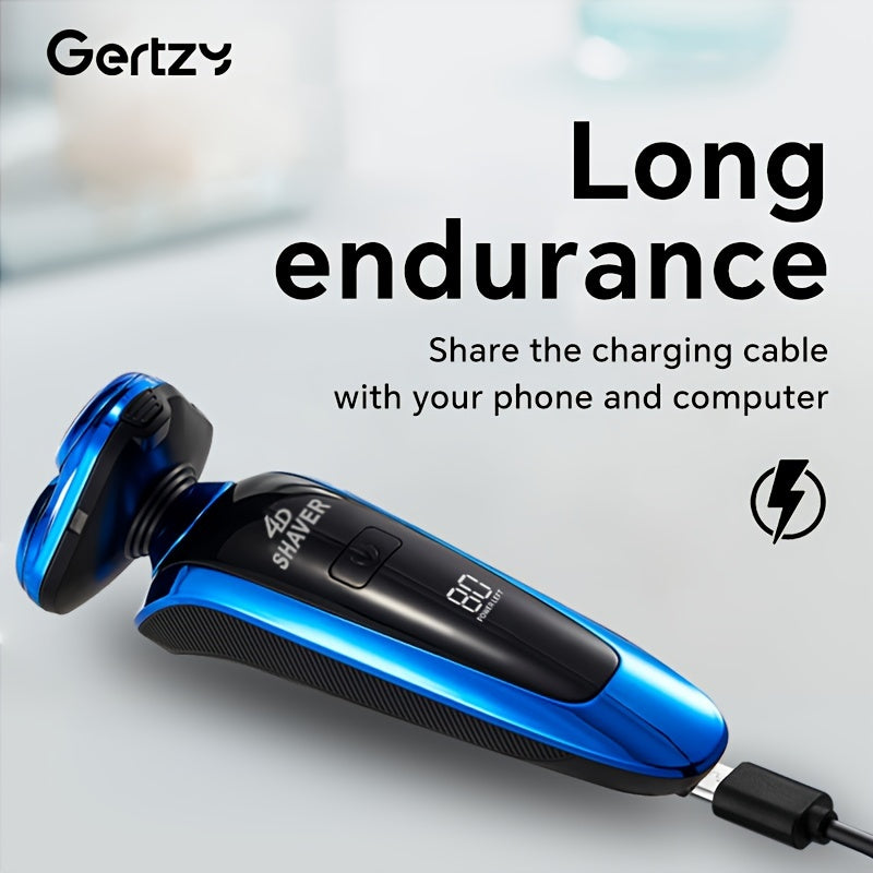 Мужская электробритва 5-в-1 перезаряжаемая водонепроницаемая бритва с триммером для носа и бакенбардов