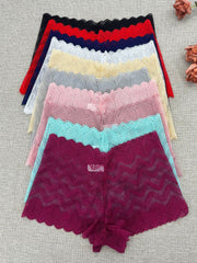 Women's Floral Lace Semi-Sheer Boyshort Panties Set 10 Pack Lingerie