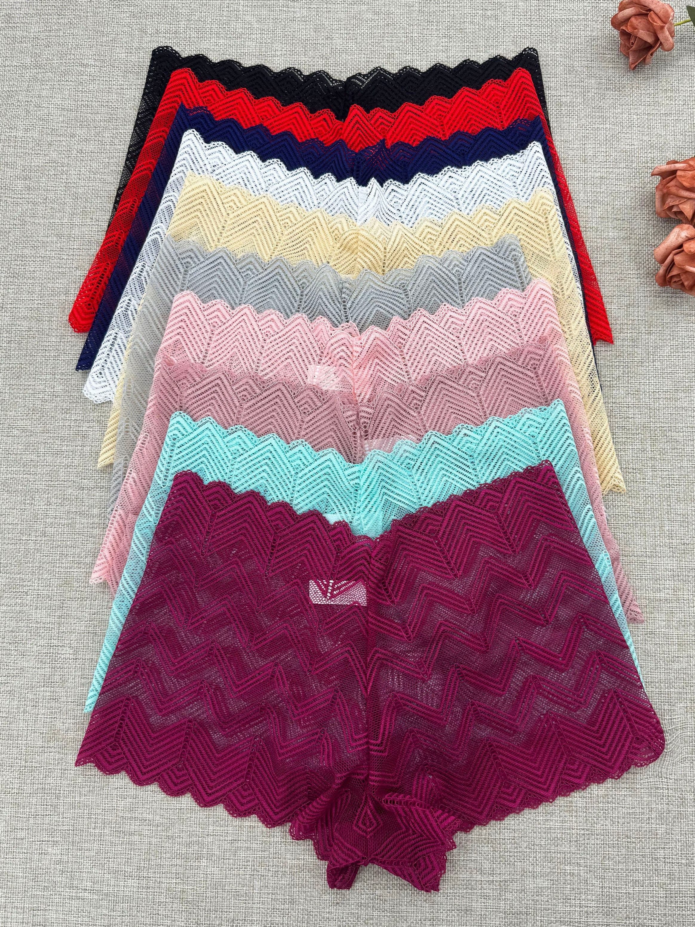 Women's Floral Lace Semi-Sheer Boyshort Panties Set 10 Pack Lingerie
