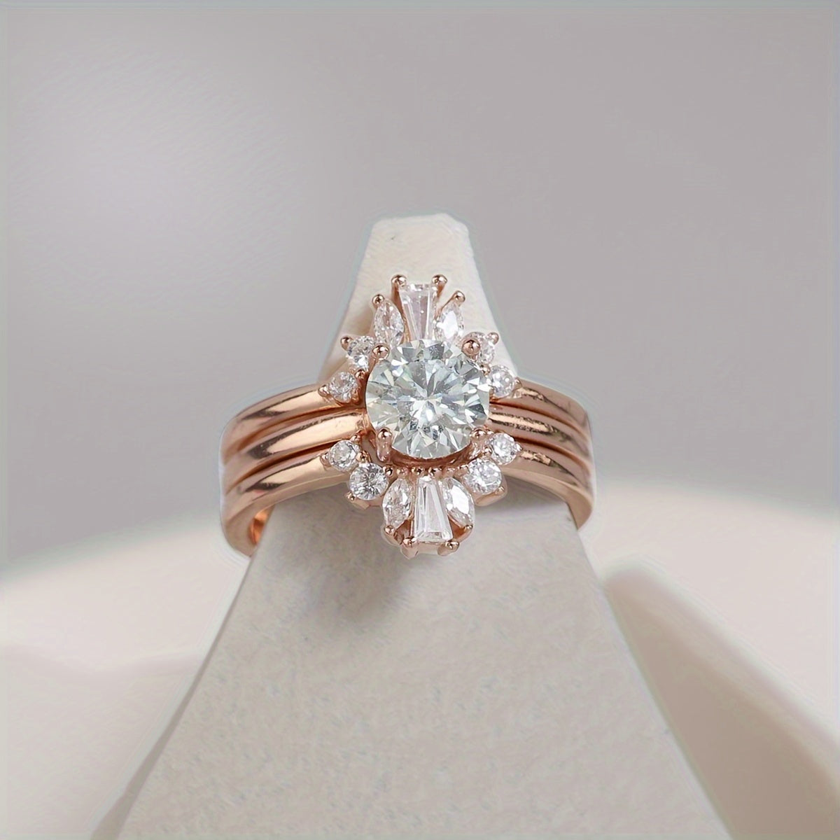 Sterling Silver Stacking Rings Set with Moissanite Gems 1ct 2ct Gift Box