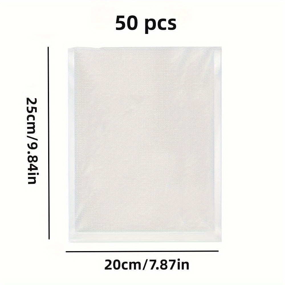 50 ta oziq-ovqat uchun vakuum yopishqoq sumkalar to'plami, oziq-ovqat saqlash va saqlash uchun