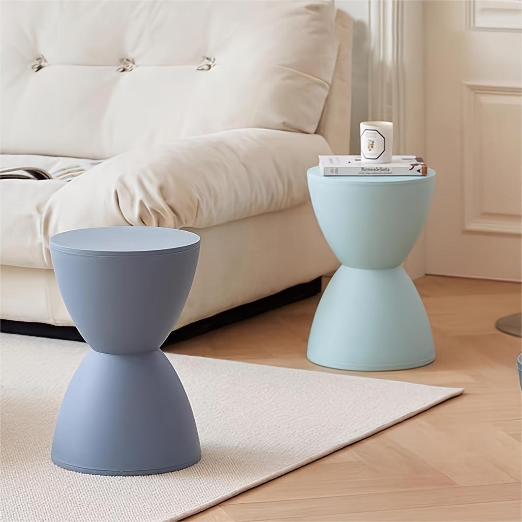 Contemporary Hourglass Storage Ottoman Bench with Water Resistant Finish