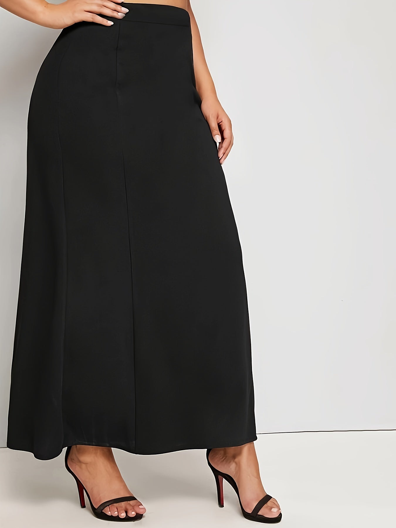 Plus Size Maxi Skirt High Waist A-Line Spring Summer Women's Clothing