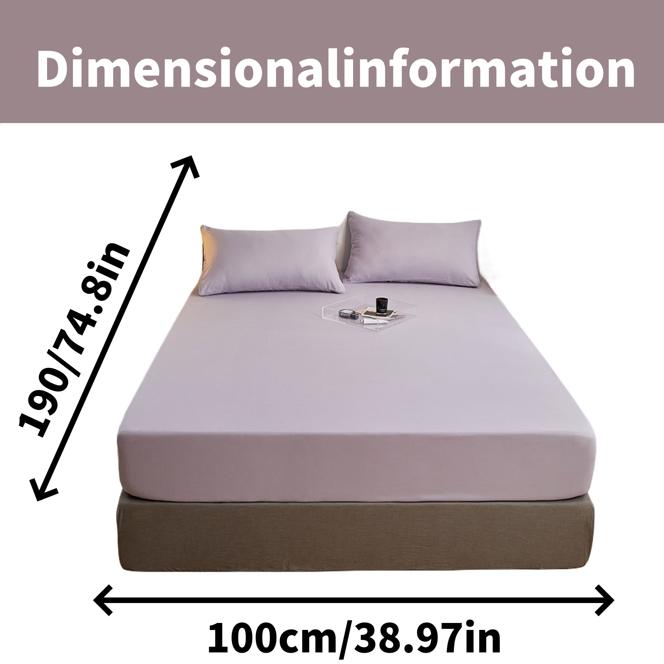 Juego de sábanas ajustadas de poliéster cepillado con 2 fundas de almohada, con bolsillo profundo, ropa de cama