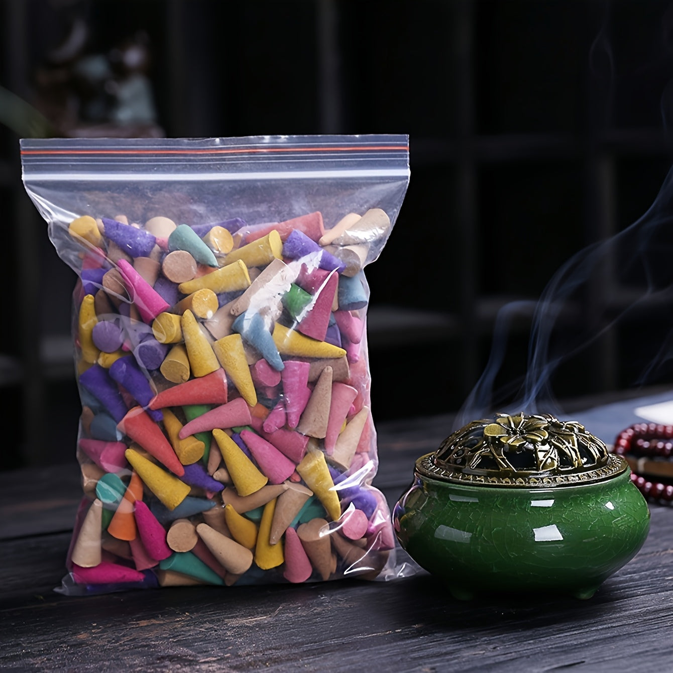 Sandalwood and Rose Scented Incense Cones 3.17oz for Home Meditation Yoga Study