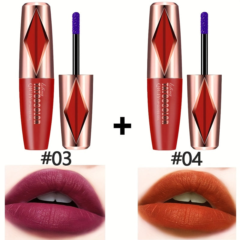 Brillo de labios de larga duración, resistente al agua, acabado natural, 5 colores para todo tipo de piel