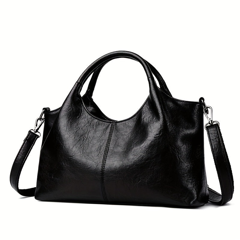 Modali bitta yelka sumkasi, sozlanadigan tasma, zip yopilishi va polyester astar bilan, qahva, aprikot, burgundi va qora ranglarda.