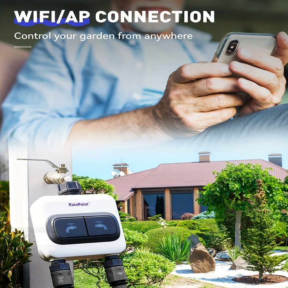 Smart WiFi Watering Timer for Garden Drip and Sprinklers 3/4 Inch EU Connector