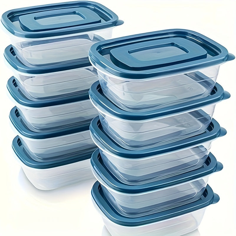 10Pcs Reusable Plastic Food Storage Containers Set Leakproof Microwave Dishwasher Safe