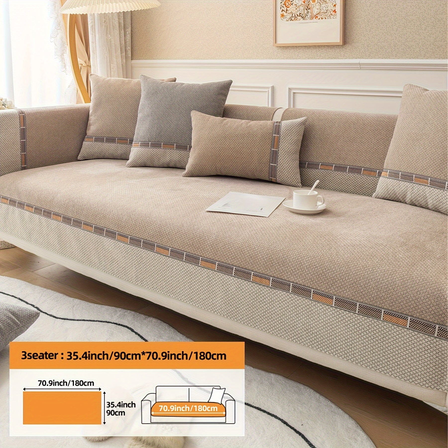 Bohemian Diamond Chenille Sofa Cover Pet-Friendly Non-Slip Protector for Home Decor