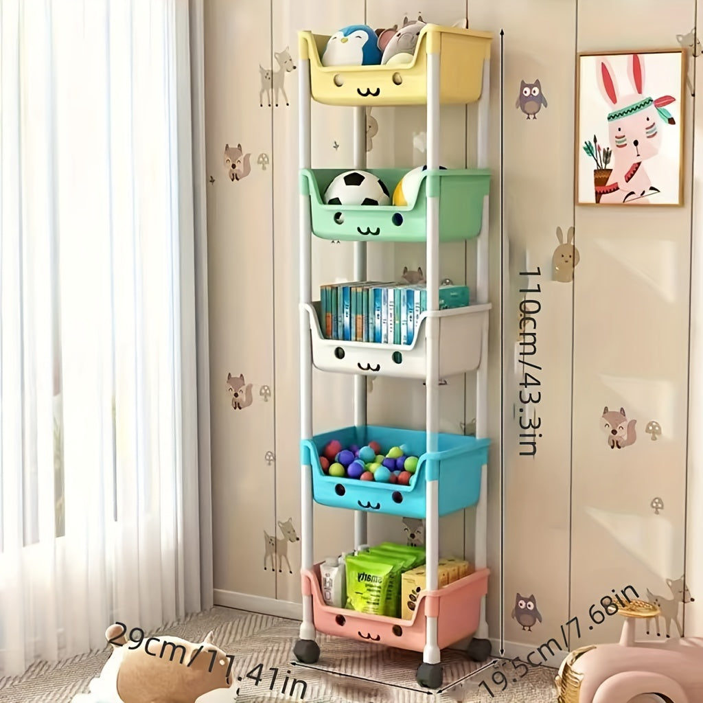 Plastic Macaron Storage Trolley for Living Rooms and Kitchens Water-Resistant