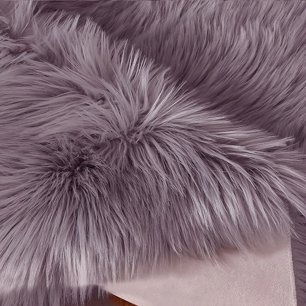 Purple Gray Imitation Hair Round Cushion 15.7 Inch Small Sofa Decor