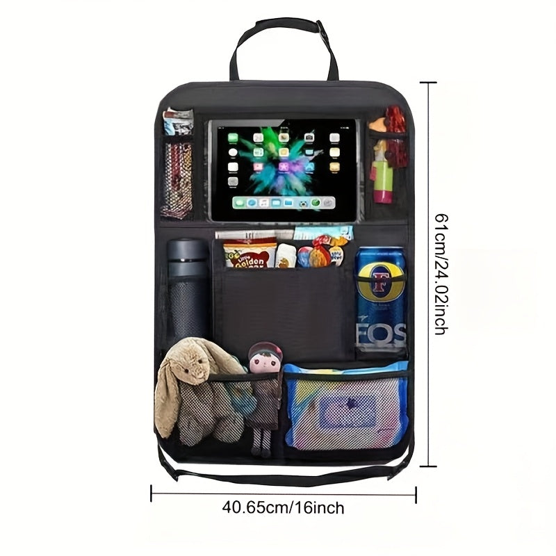 Multi Pocket Car Seat Back Organizer Waterproof Oxford with Tablet Holder