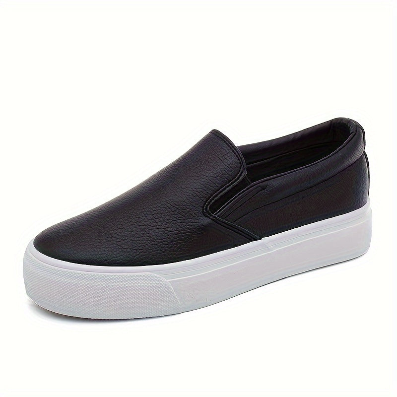 Women's Black Slip-On Loafers Casual Summer Shoes Rubber Sole