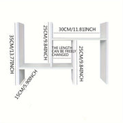 Organizador de escritorio de madera blanca con estantería para oficina y almacenamiento en dormitorio