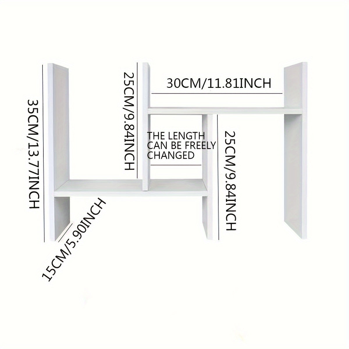 Organizador de escritorio de madera blanca con estantería para oficina y almacenamiento en dormitorio