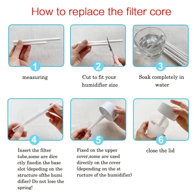 Humidifier Filter Cartridges 50 Pack Fit All Air Humidifiers Easy Install PET Material