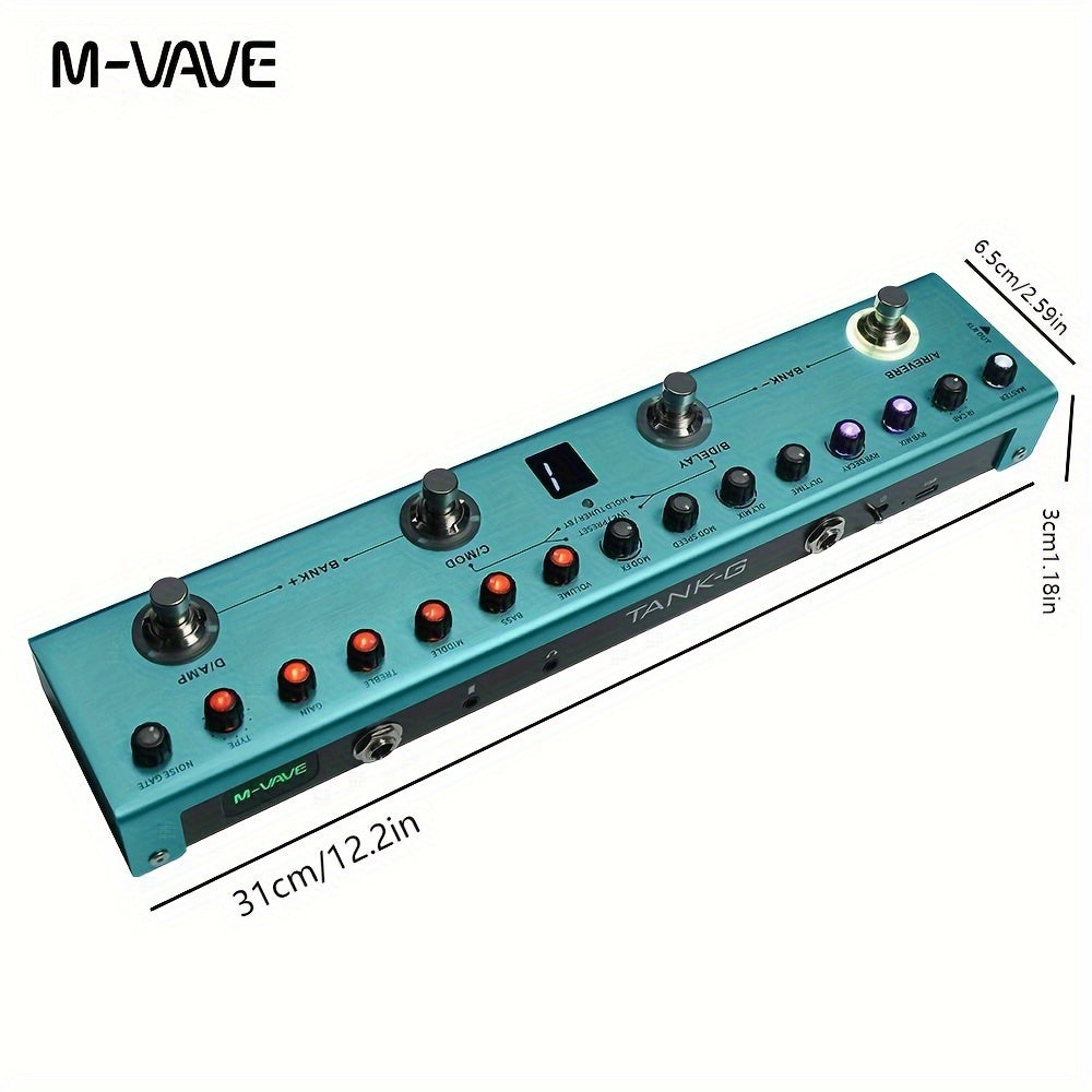 Guitar Effects Pedal Noise Gate 9 Preamp Slots 3-Band EQ Delay Reverb IR Cab Tuner USB Rechargeable