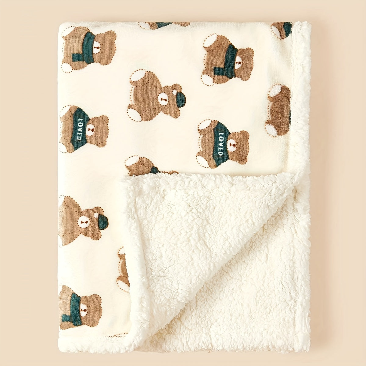 Manta de arrullo para bebé de doble capa de franela, para uso en casa o como cubierta, 47x47 pulgadas