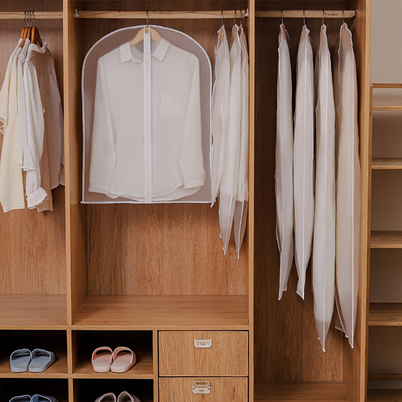 5 dona shaffof suv o'tkazmaydigan kiyim chang sumkasi, zippersi bilan, shkaf va garderob uchun saqlash