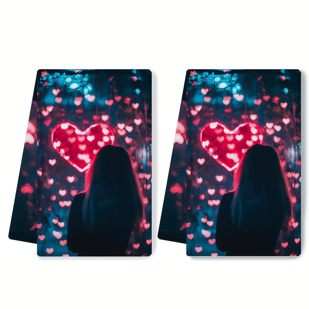 Set of 2 Ultra-Soft Kitchen Towels 40x60cm Absorbent Holiday Decor