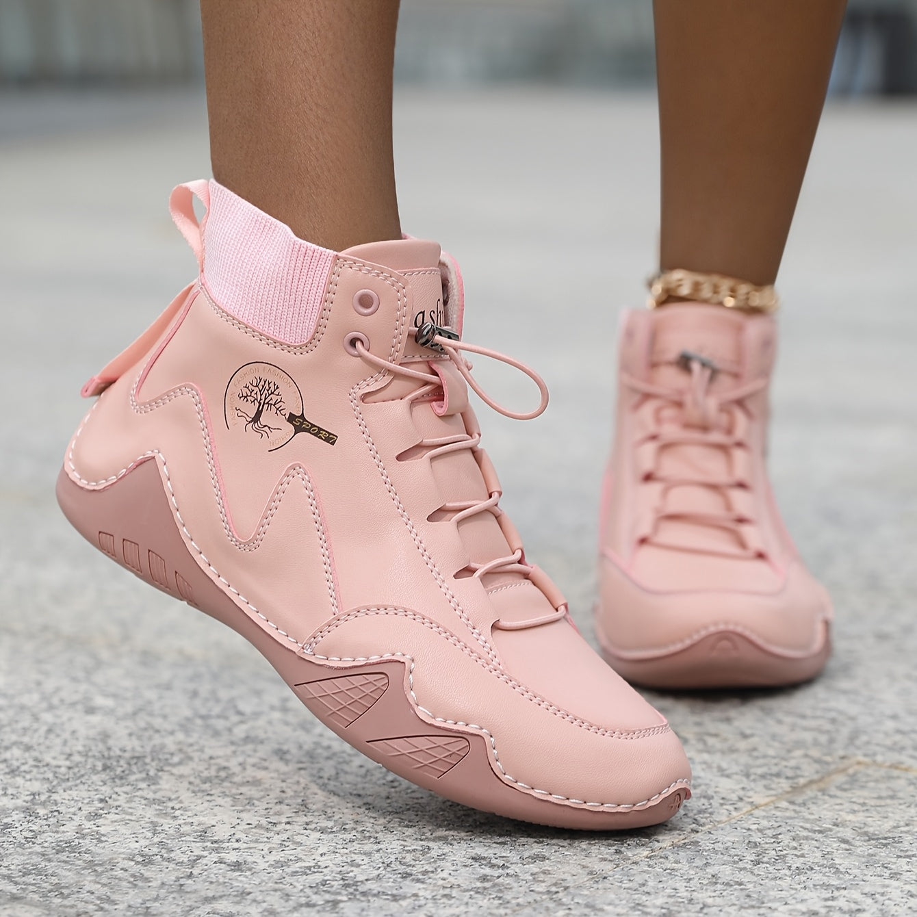 Women’s All-Season Casual Sneakers Pink Lightweight Cross-Training Shoe