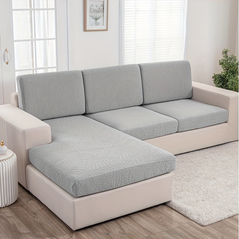 Waterproof Sofa Cover with Large Leaf Jacquard Design All-Season Dust Spill Protection Durable Washable