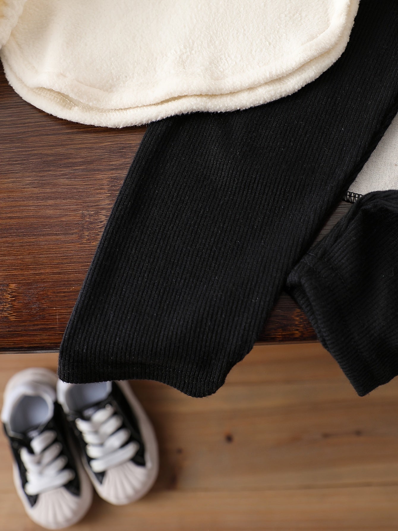 Girls Kids 2-Piece Set Fall Winter Street Fashion Letter Embroidery Zipper Slim Trousers