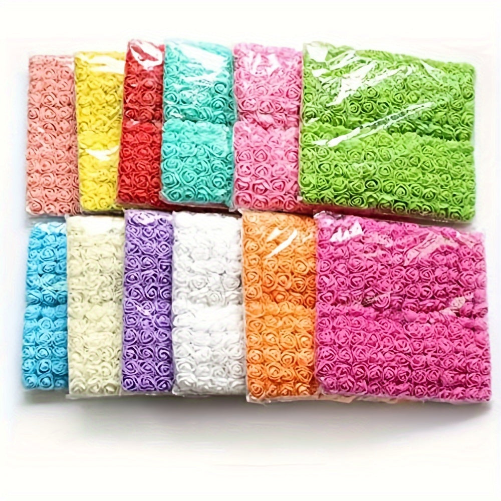 144 Mini Foam Rose Artificial Flowers for Wedding Decoration DIY Crafts Pack