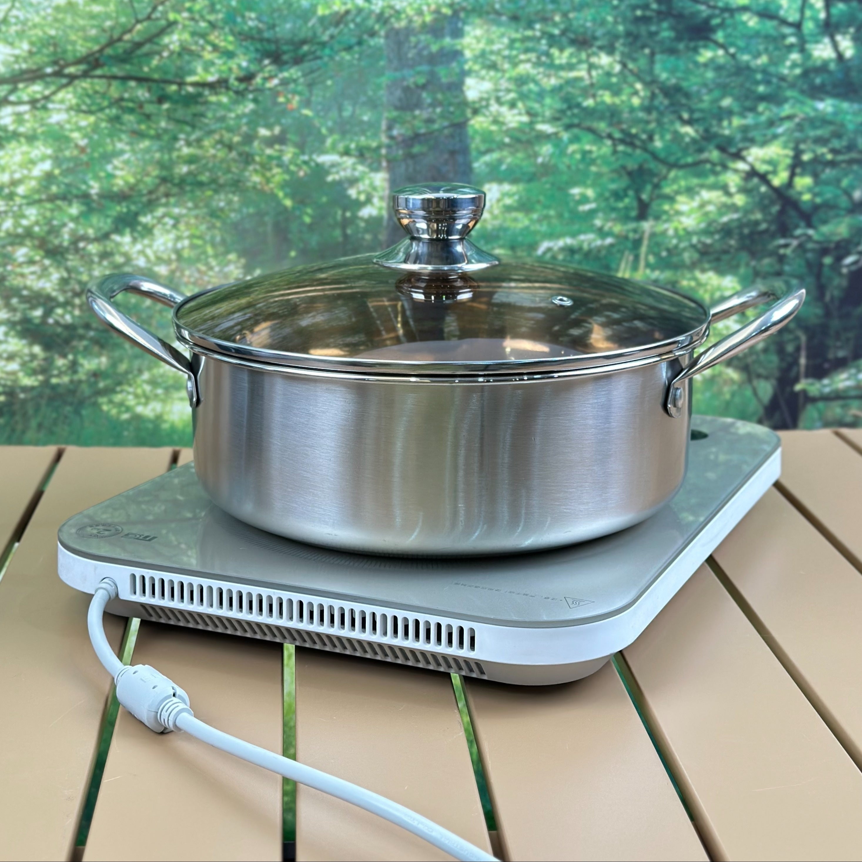 Набор кастрюль из нержавеющей стали 4 размера, антипригарные прочные кастрюли для приготовления пищи для использования внутри и на улице