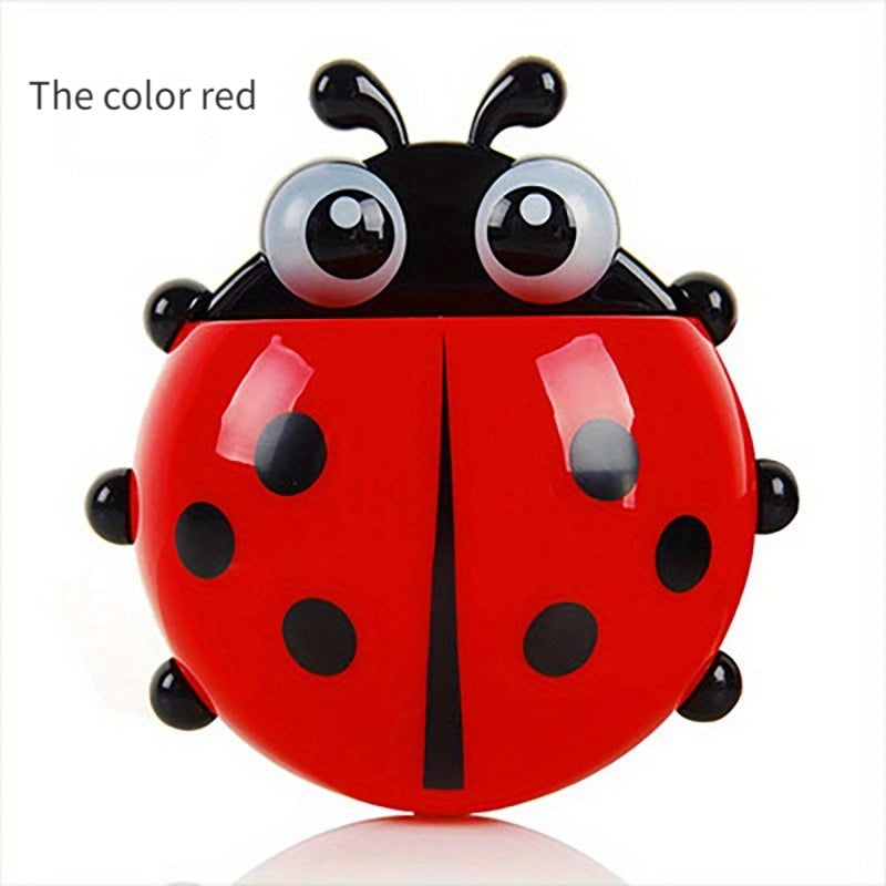 Ladybug Bathroom Toothbrush Holder with Suction Cup for Organization