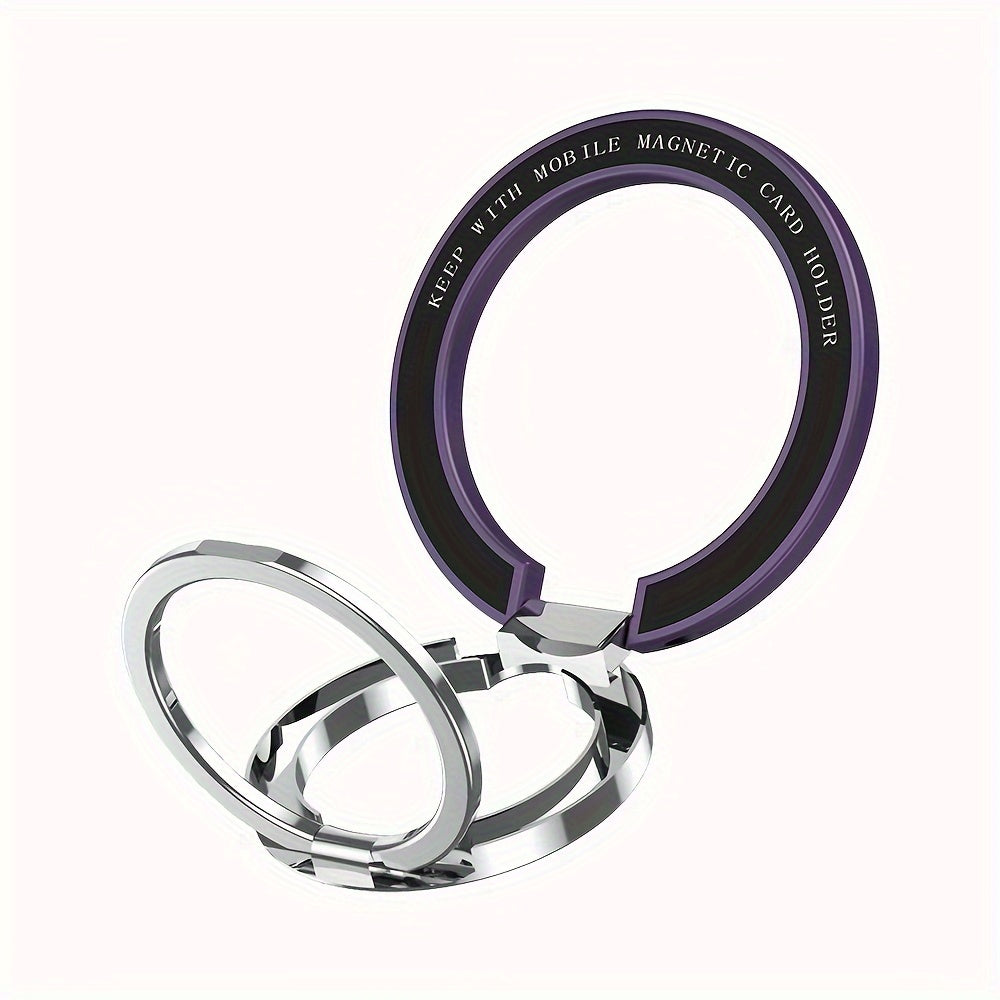 Metal Zinc Alloy Magnetic Phone Ring Holder 360° Rotating Folding Ultra-Thin Car Desktop Compatible