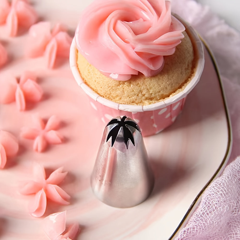 Stainless Steel Piping Nozzle for Cake Decoration Large Cherry Blossom Design for Cream Pastry Fondant