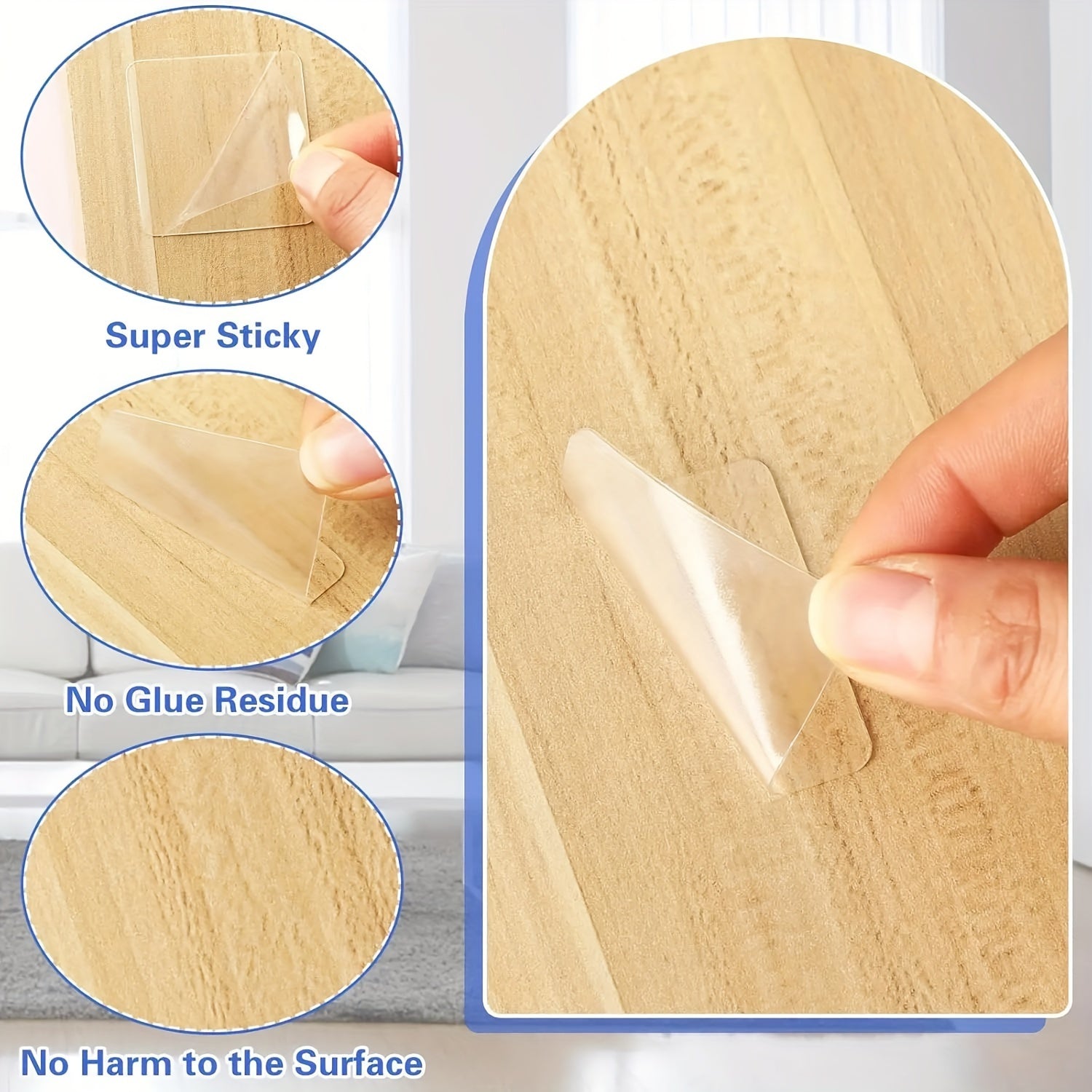 Reusable Waterproof Double-Sided Adhesive Tape for Wall Stickers and Household Use