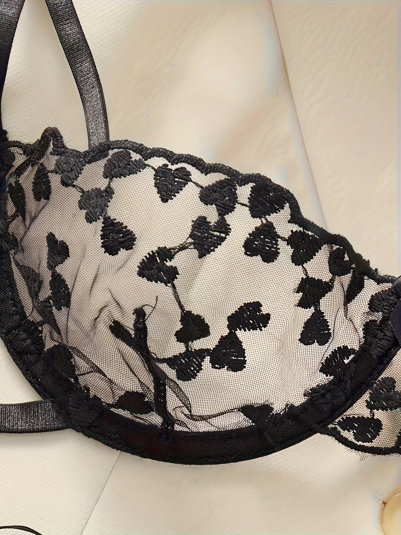 Lencería de tirantes con bordado sexy europeo y americano, malla con perspectiva