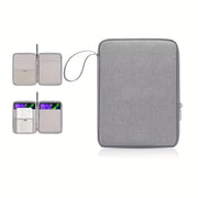 Grey Polyester Tablet and Laptop Sleeve for 26.67-33.02 cm Tablets and 27.94-32.77 cm Laptops with Pocket