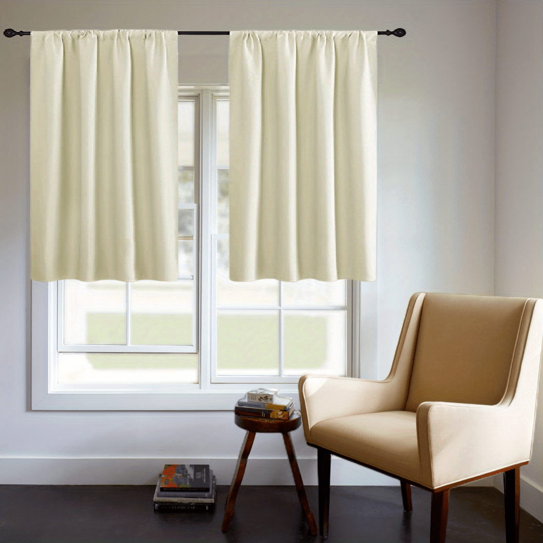 Blackout Curtain Panel Thick Rod Pocket Light Blocking Insulation Bedroom 200g