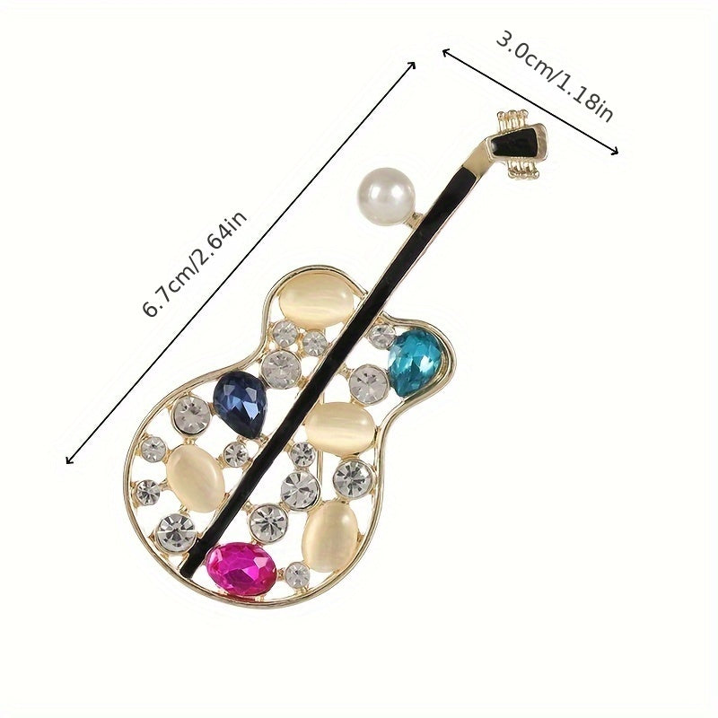Hollowed-Out Alloy Brooch with Imitation Cat's Eye Stones Irregular Shape for Coats