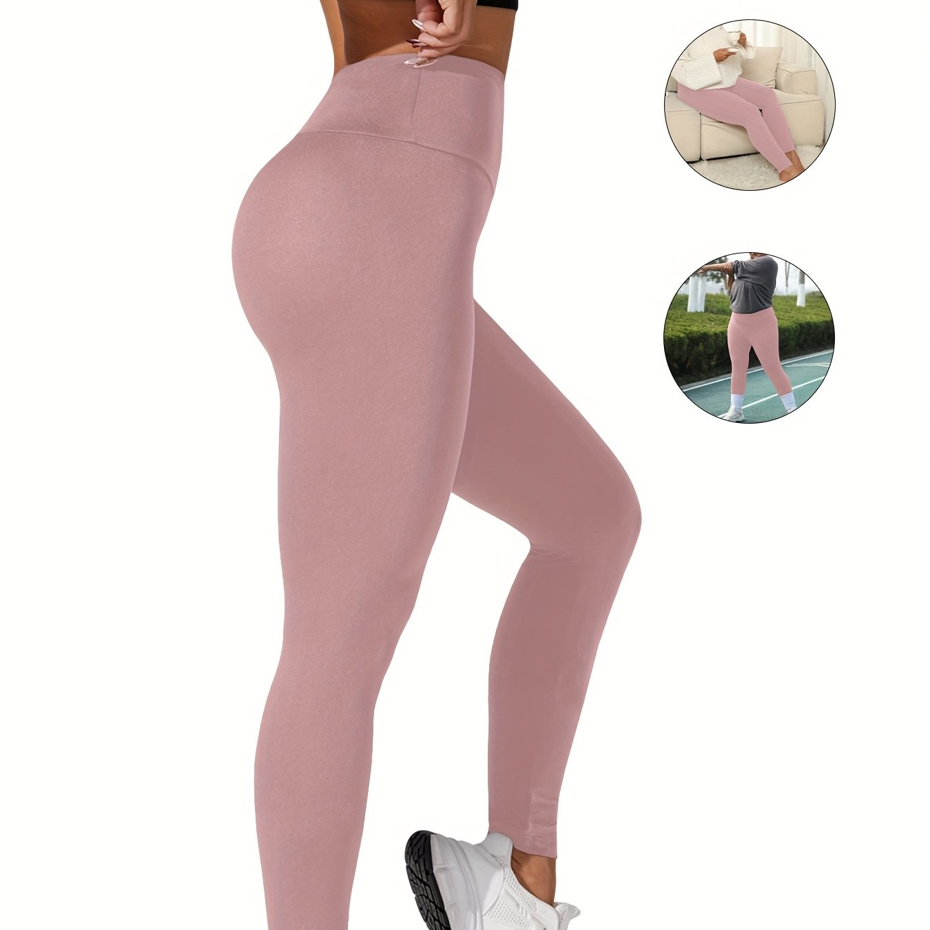 Plus Size Women's High Waist Yoga Leggings Bright Green Tummy Control Stretchy Workout Pants