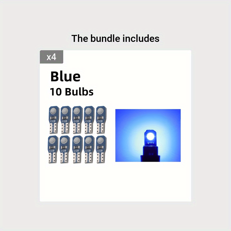 10 Pieces T5 LED Car Dashboard Lights 12V DC Instrument Panel Indicator