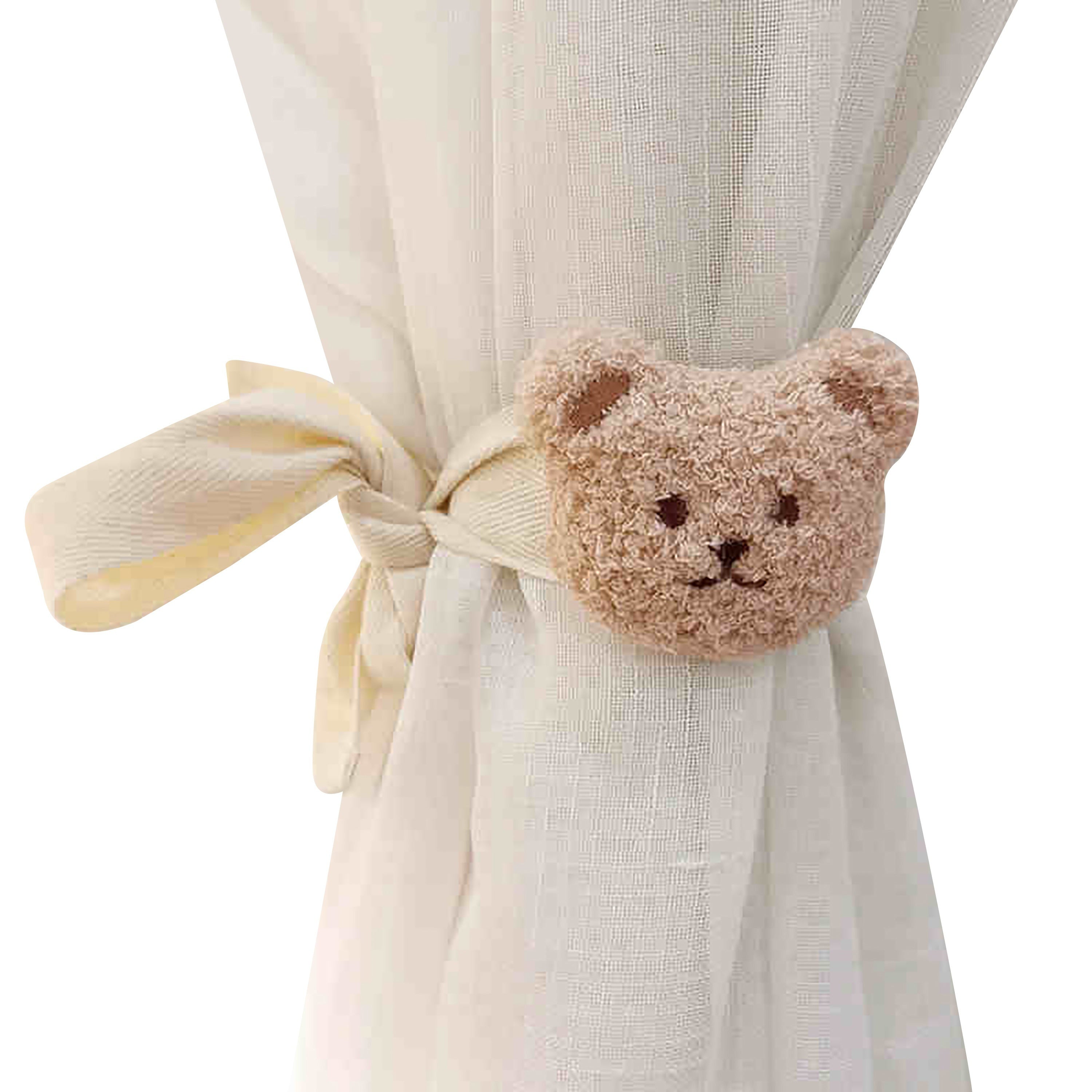 Two-Pack Modern 3D Cartoon Animal Curtain Tiebacks Polyester Adjustable No-Drill Home Decor