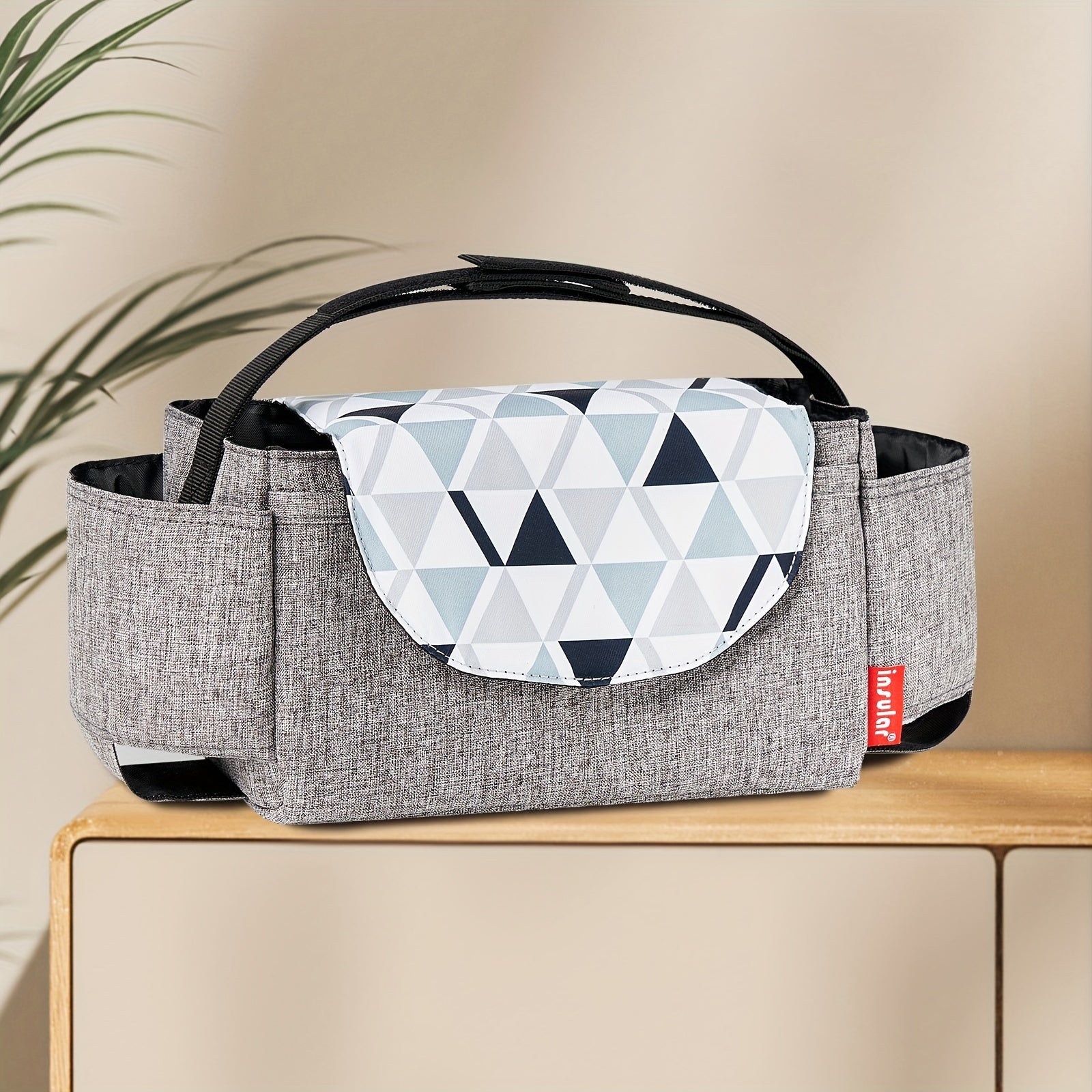 Organizador de cochecito para bebé de poliéster con almacenamiento para pañales y biberones