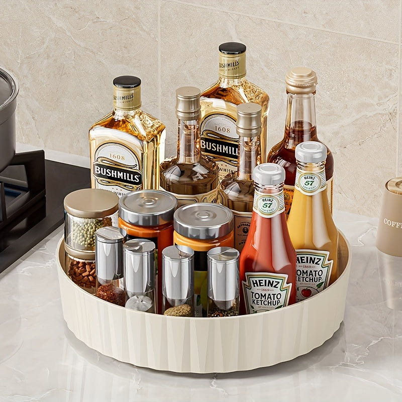 "360 Daraja Aylanuvchi Ziravorlar Tashkiliy, Mavsumiy va Qo'shimchalar uchun Stol Ustidagi Saqlash Tayoqchasi, Uy, Restoran yoki Kosmetika Tashkiliy uchun Suriladigan Plastik Polka - 1 Dona"