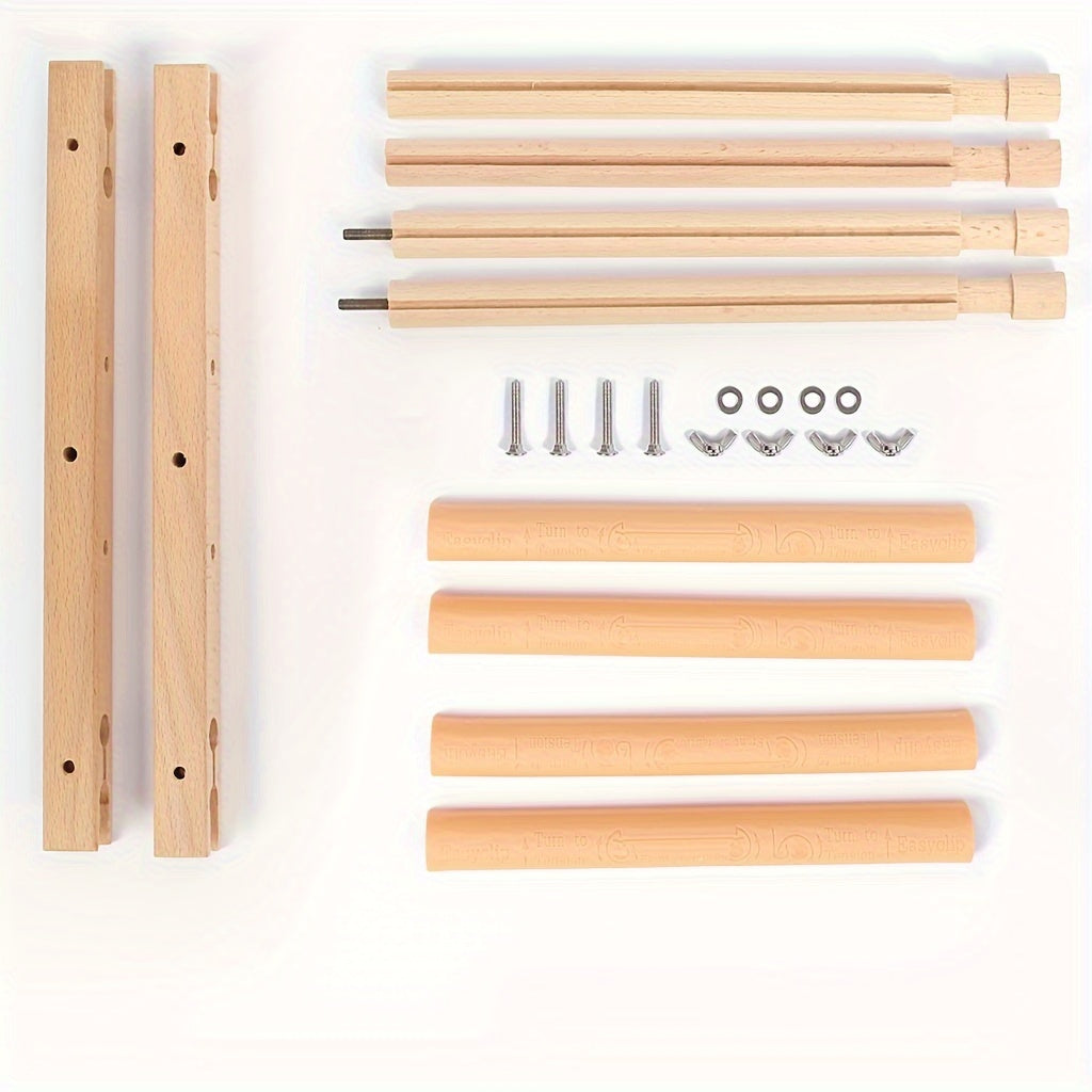 Portable Beech Wood Embroidery Stand with Detachable Cross Stitch Frame 54.51cm for Home Sewing